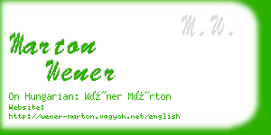 marton wener business card